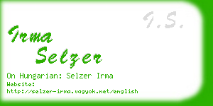 irma selzer business card